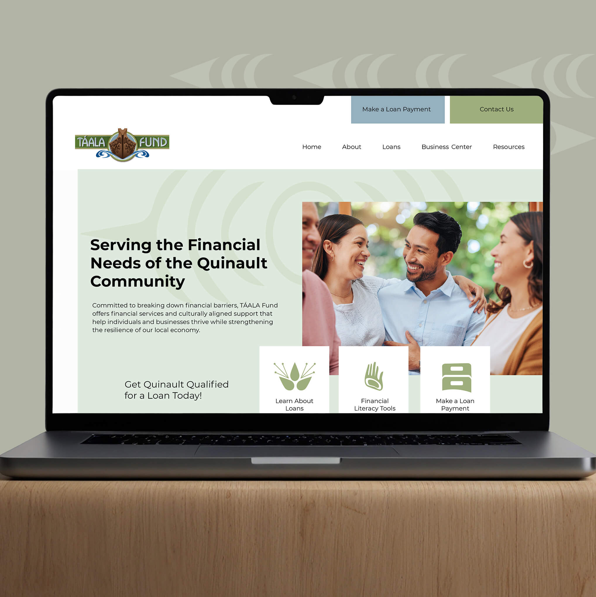 laptop screen open to the TAALA Fund site